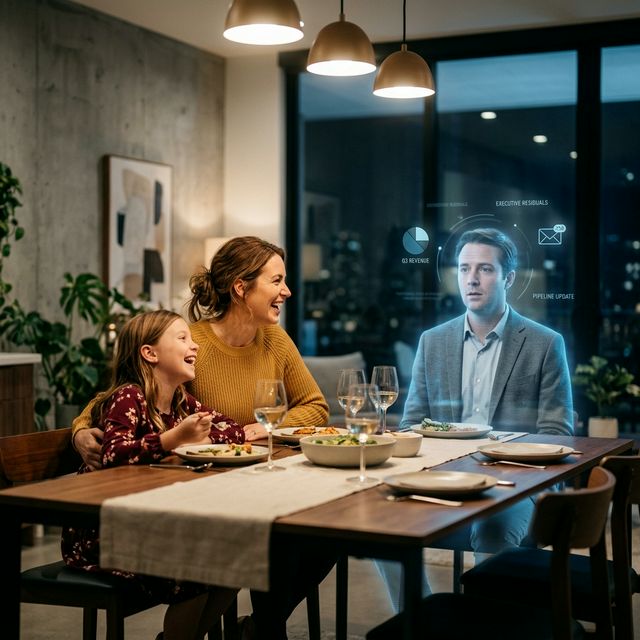 Ghost Dad at Dinner Table